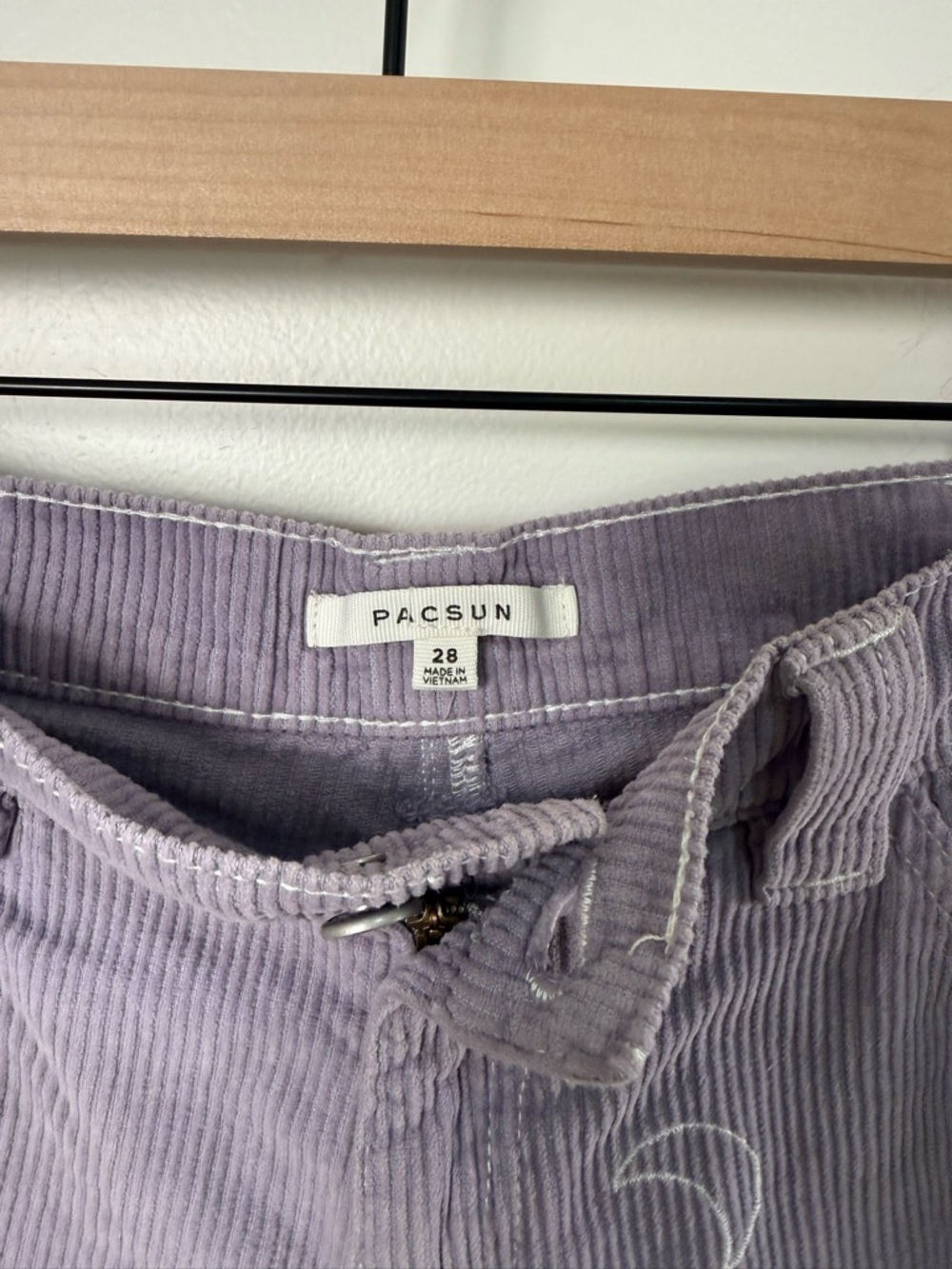 Pacsun Stars Corduroy Cutoff Workwear Shorts Sun Moon Purple Size 28 Celestial - Picture 6 of 6